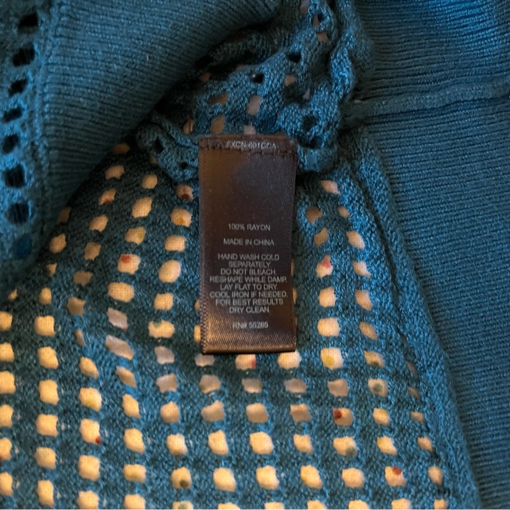 EUC Express Teal Mesh Sweater - Picture 4 of 6